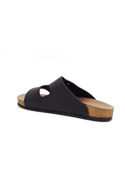 S903 Poli Hafif Taban Çift Toka Erkek Terlik Siyah modelleri