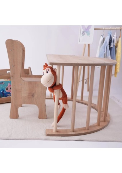 Sincap Montessori Pikler Aktivite ve Oyun Masası, Kaydıraklı Tırmanma Seti ve Sandalye