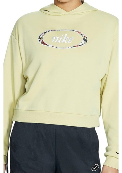 Sportswear Loose Fit Women's Hoodie Crop Kadın Polar Bol Kesim Crop Kapüşonlu Sweatshirt Fıstık Yeşili fiyatları