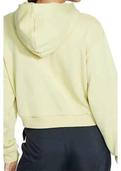 Sportswear Loose Fit Women's Hoodie Crop Kadın Polar Bol Kesim Crop Kapüşonlu Sweatshirt Fıstık Yeşili modelleri