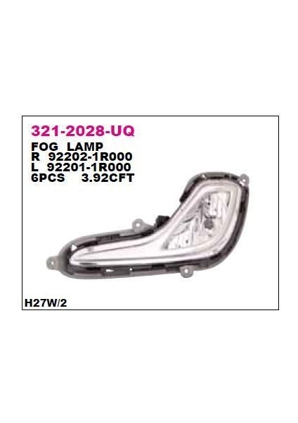 DEPO-321-2028R-UQ - Sıs Lambası Sag-(Hyundaı: Accent Blue 11> )