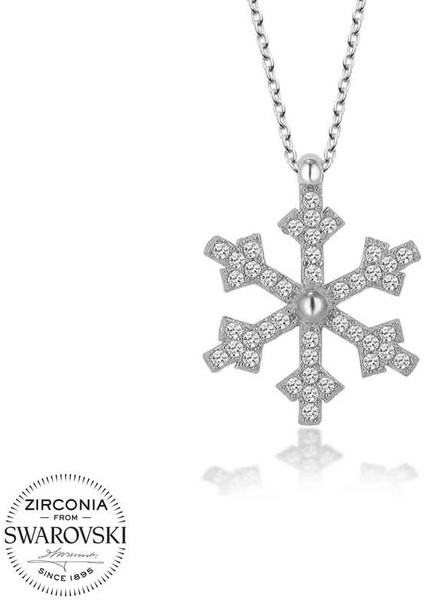 Swarovski Taşlı Gümüş Kartanesi Bayan Kolye