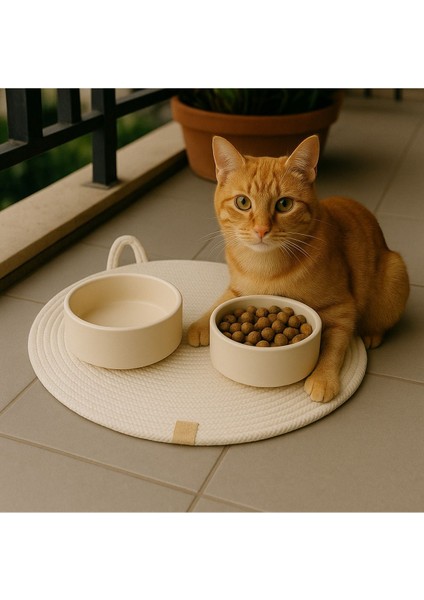 Ekru Kedi Servis Altlığı 40X40 Cm, Şık ve Kullanışlı Tasarım fiyatları