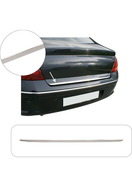 Peugeot 407 Uyumlu 2004-2010 Krom Bagaj Alt Çıtası Paslanmaz Çelik