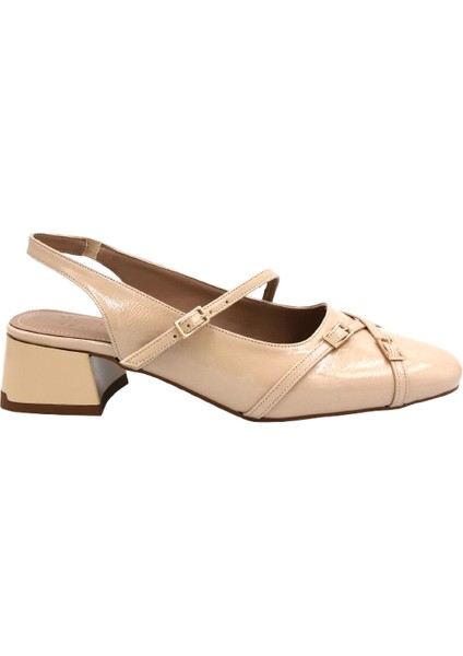Mare Burnu Kapalı Alçak Topuklu Kadın Ayakkabı Ten fiyatları