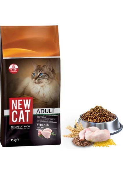 Newcat Tavuklu Yetişkin Kedi Maması 15 kg