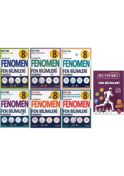 Fenomen 8. Sınıf Fen Fasikülleri+Newton Kondisyon Fen Bilimleri (7 Kitap)