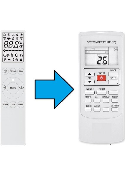 General Gold Klima Kumandası-Resimde Sağdaki Gönderilir