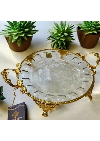 Royking Ayaklı Yuvarlak Sunum Tabağı 29X23X5CM CRG127-1