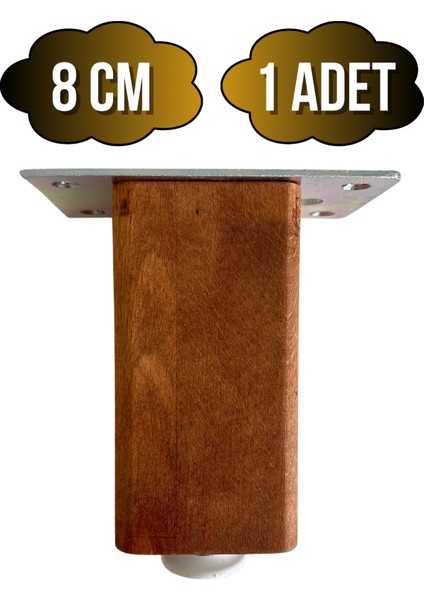 Kale Ayarlı Ahşap Ayak Mobilya Masa ve Dolap Ayağı(Ceviz)(Kayın/gürgen Ağacı)