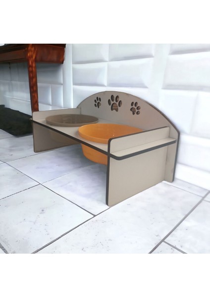 Beyaz Ahşap Kapaklı Kedi Köpek Su ve Mama Kabı Standı fiyatları