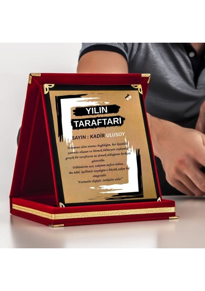 Siyah Beyaz Taraftara Özel Tasarımlı Hediyelik Teşekkür Plaketi