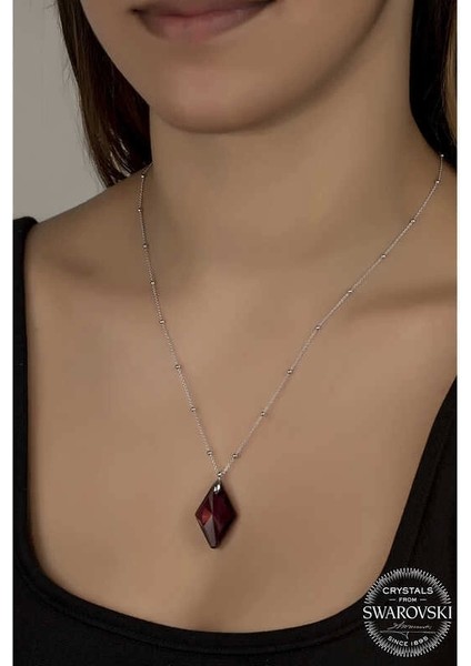 Swarovski Crystal Taşlı Ametist Top Zincir Gümüş Kadın Kolye fiyatları