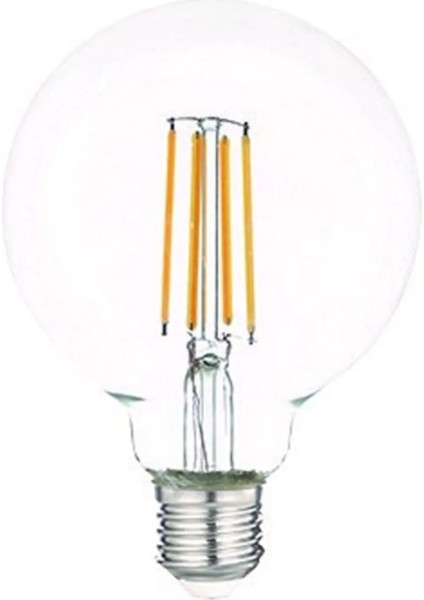 6 Watt Flament LED Ampul G95 Glop Şeffaf Günışığı CT-4354