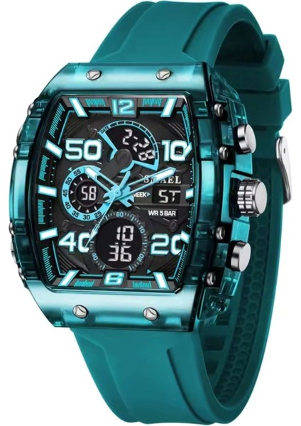 Smael 8109 Chrono Watch Silikon Kordon Lüks Spor Erkek Kol Saati