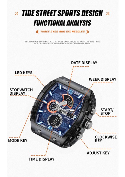 Smael 8109 Chrono Watch Silikon Kordon Lüks Spor Erkek Kol Saati fırsatları