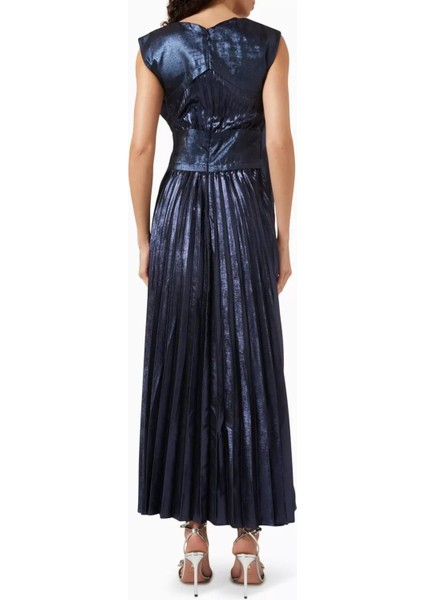 Pithill Navy Metal Pileli Maxi Elbise fiyatları