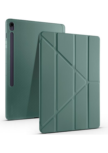 Galaxy Tab S10 Fe+ Plus 13.1" SM-X620 2025 Uyumlu Kapaklı Kılıf Kalem Bölmeli Standlı Uyku Modlu
