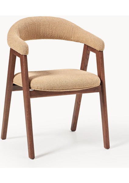 Nik Kollu Sandalye - 35.000 Martindale Kumaş, Yağlı Meşe Gövde, Ergonomik Tasarım