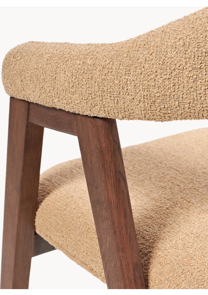Nik Kollu Sandalye - 35.000 Martindale Kumaş, Yağlı Meşe Gövde, Ergonomik Tasarım
