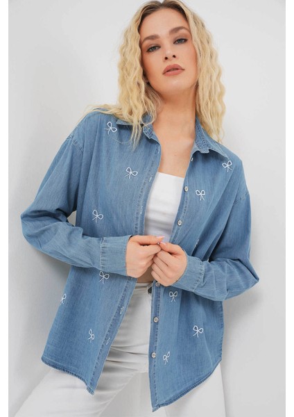 Mavi Kadın Gömlek 20329