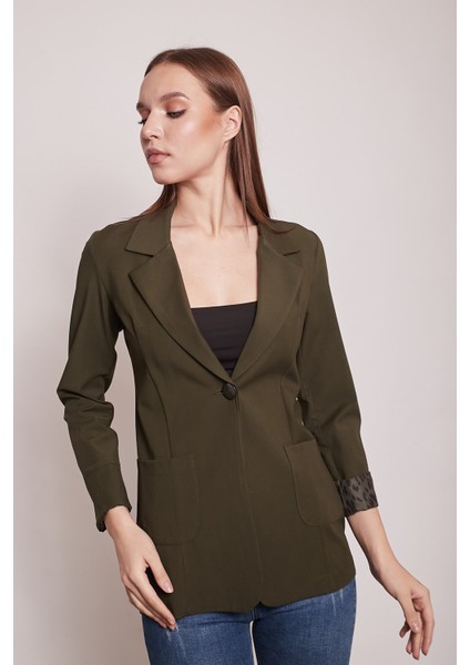 Yakalı Cepli Uzun Kol Katlamalı Blazer Kumaş Ceket indirimleri