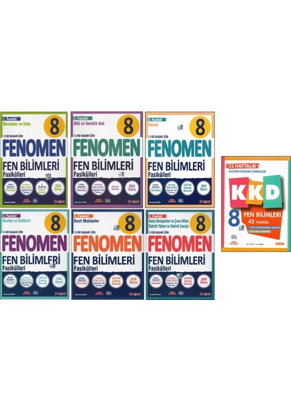 Fenomen 8.sınıf Fen Fasikülleri+Kurmay Kkd (7 Kitap)