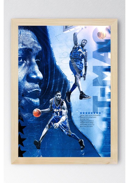 Tracy Mcgrady Çerçeveli Tablo - Basketbol Nba Posteri Tablo
