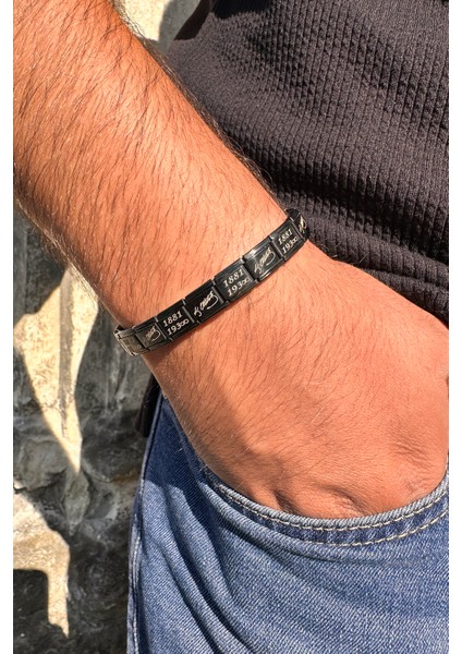 K. Atatürk Imzası 1881-193∞ Italyan Charm Unisex Çelik Bileklik SCB59 modelleri