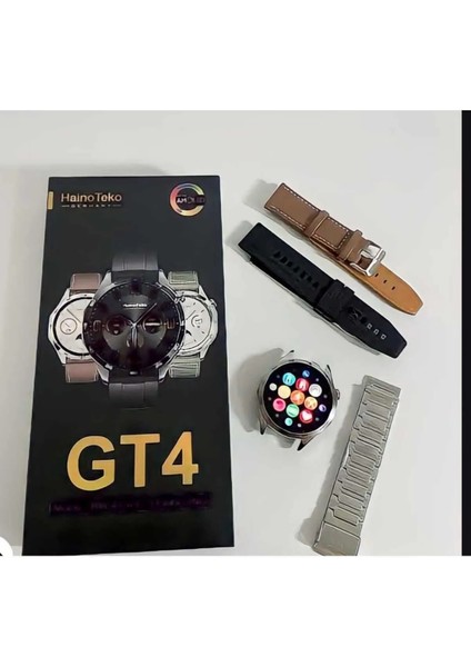 Gt4 Pro Amaoled Ekran Harika Görüntü 3 Kordonlu Akıllı Saat