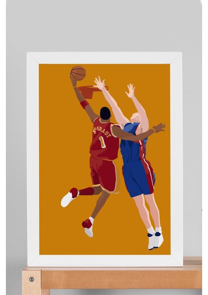 Tracy Mcgrady Çerçeveli Tablo - Basketbol Nba Posteri Tablo