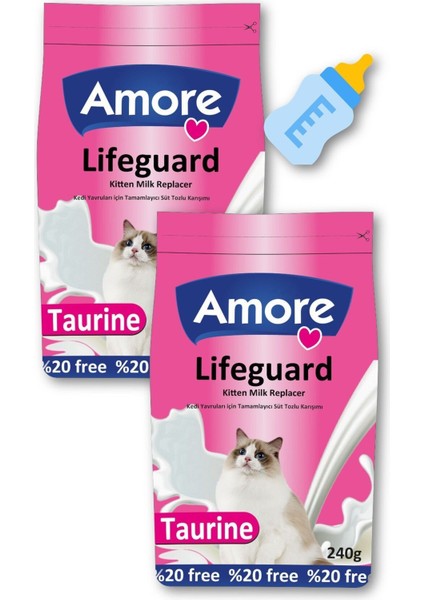 Iki Adet 240G Yavru Kedi Süt Tozu ve Aksesuar Seti