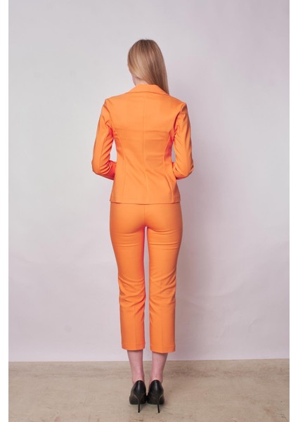 Kadın Yakalı Cep Kapaklı Uzun Kol Hafif Likralı Kumaş Blazer Ceket(Pantolon Jument 40076)-MANGO fırsatları