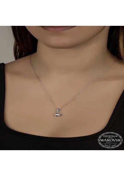 Swarovski Crystal Taşlı Yıldız Gümüş Kadın Kolye fiyatları