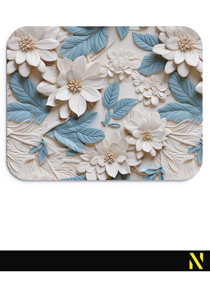 Çiçek Desenli Renkli Ergonomik Mouse Pad - 23 cm x 19 cm - Kaydırmaz Taban Ev ve Ofis Kullanımı Fare Altlığı Mousepad