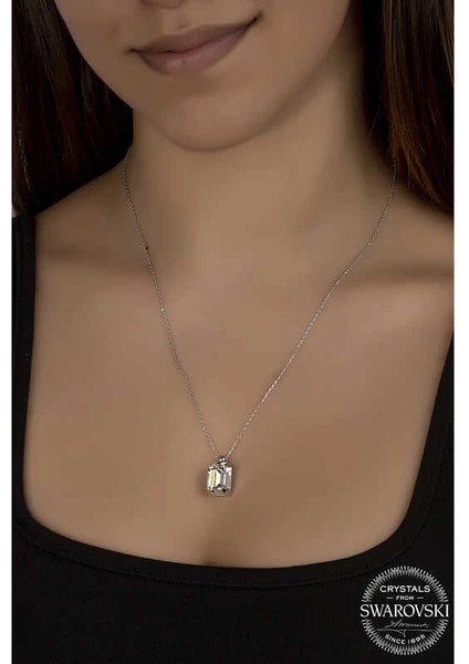 Swarovski Crystal Taşlı Baget Gümüş Kadın Kolye fiyatları