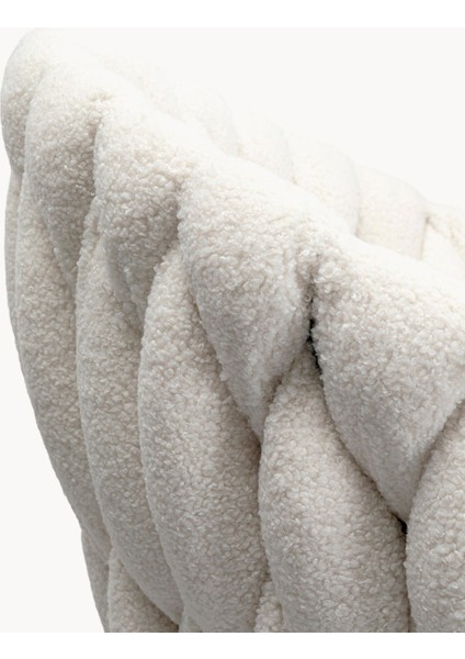 Dean Döner Bouclé Kolçaklı Sandalye - Ekru, Fifties Tarzı