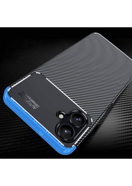 Galaxy A06 Kılıf Kamera Korumalı Karbon Desenli Lux Negro Silikon - Siyah + Hayalet Ekran Koruyucu