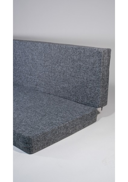 Katlanır Sünger Yatak 60*40*185*10 cm Uzunluk Gri Sünger Keten Kumaş