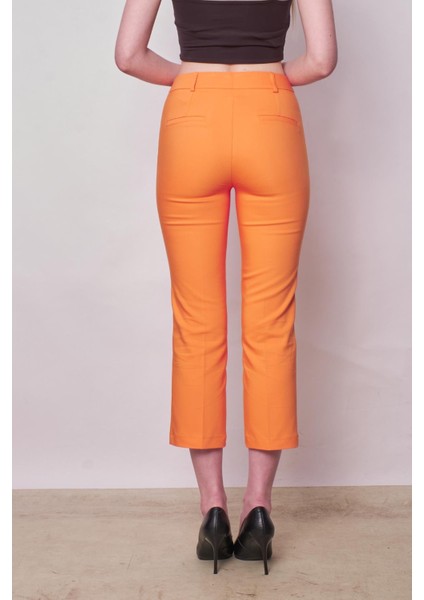 Yüksek Bel Önden Cep Kapaklı Boru Paça Hafif Likralı Kumaş Pantolon(Ceket Jument 30076)-MANGO modelleri