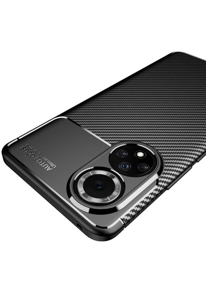 Huawei Honor 50 Kılıf Kamera Korumalı Karbon Desenli Lux Negro Silikon - Siyah + Hayalet Ekran Koruyucu indirimleri