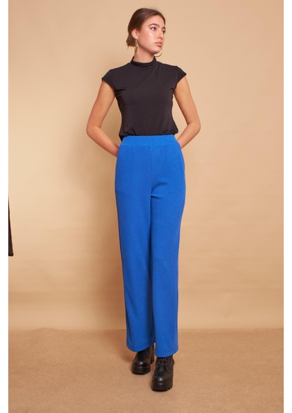 Yüksek Bel Yan Cepli Yürüyüş Triko Pantolon- Sax modelleri