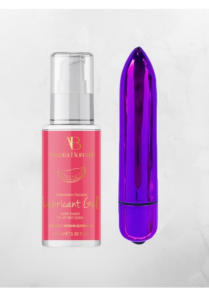 Aurora Boreale Karpuz Aromalı Kayganlaştırcı Jel 100ML + Mini Kurşun Vibratör Mor