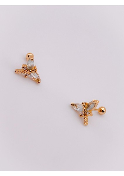 Cerrrahi Çelik Piercing ( Pirsing ) Zirkon Kelebek Tragus Helix Piercing (1ADET) modelleri
