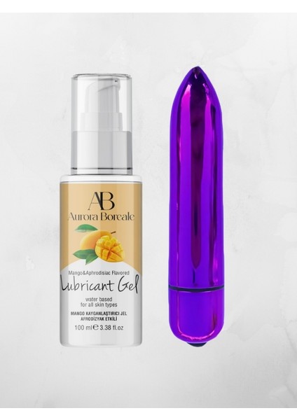 Aurora Boreale Mango Aromalı Kayganlaştırcı Jel 100ML + Mini Kurşun Vibratör Mor