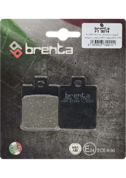 Brenta FT3014 Organik Disk Fren Balata