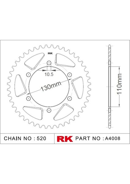 Rk A4008-48-0A Aluminyum Arka Dişli