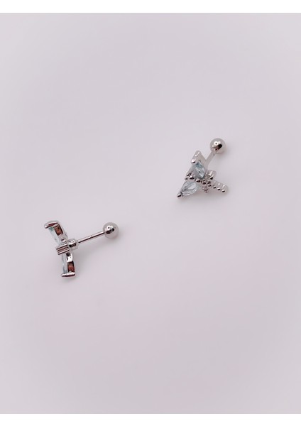 Cerrrahi Çelik Piercing ( Pirsing ) Zirkon Kelebek Tragus Helix Piercing (1ADET) fırsatları