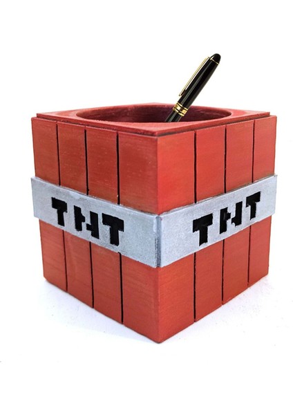 Polyester Minecraft Tnt Kalemlik 8*8 cm