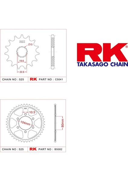 Rk Kawasaki Zx 10 R 17/41T Ön Arka Dişli Set 525 08-10